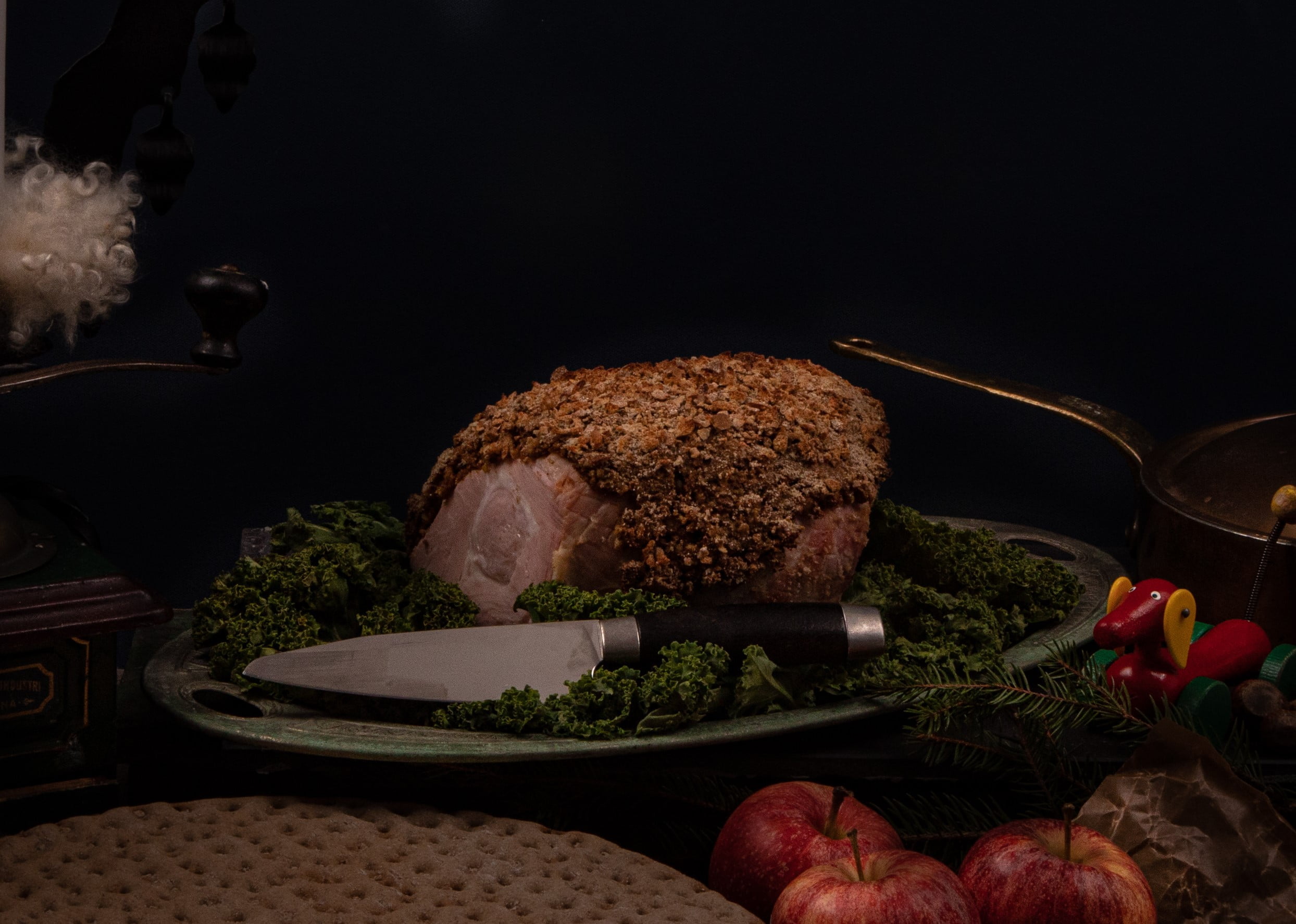 Knäckegriljerad julskinka